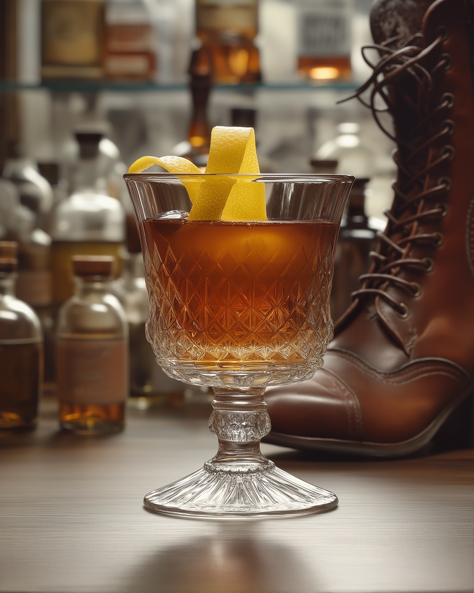 The Original Sazerac pairing — classic dress shoes with a Sazerac cocktail by Shoes & Booze